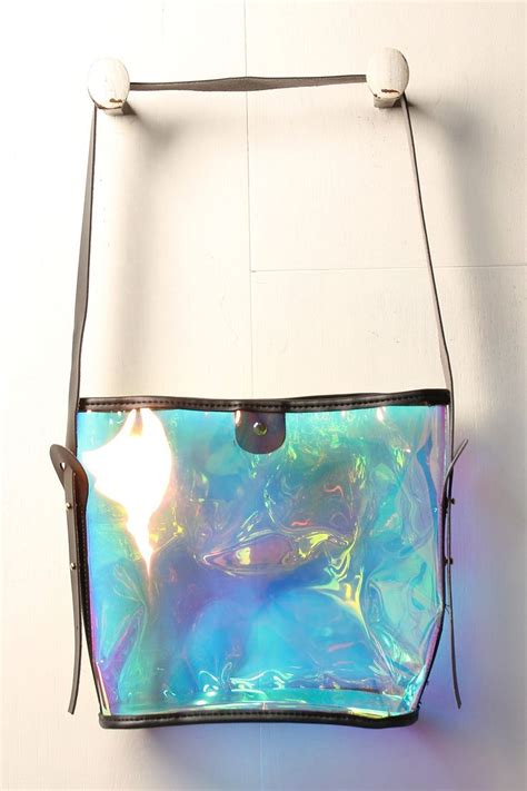 clear iridescent purse